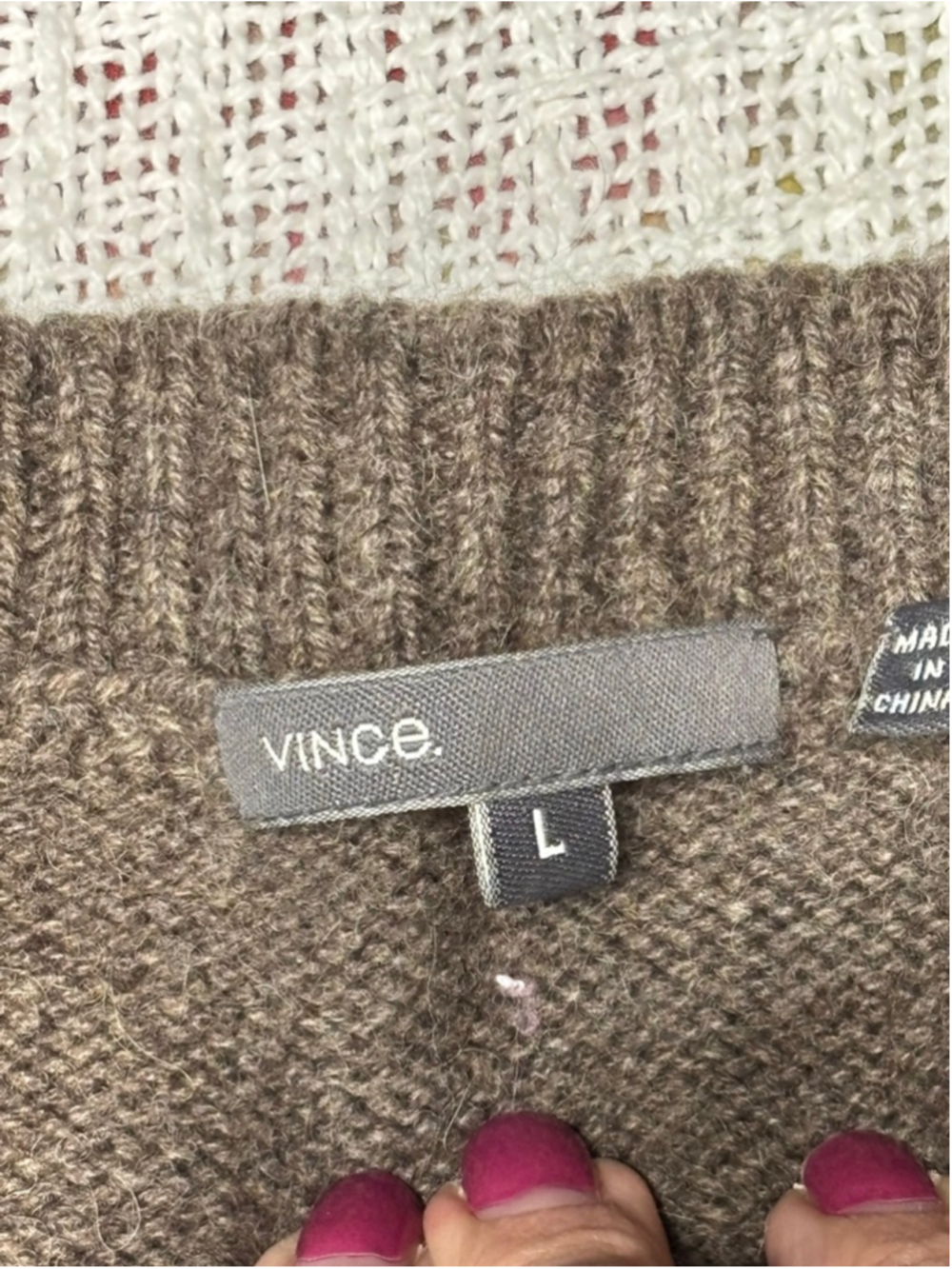 Vince Luxurious Cashmere Wool Alpaca Cardigan Black & Brown Size Large - Picture 6 of 8